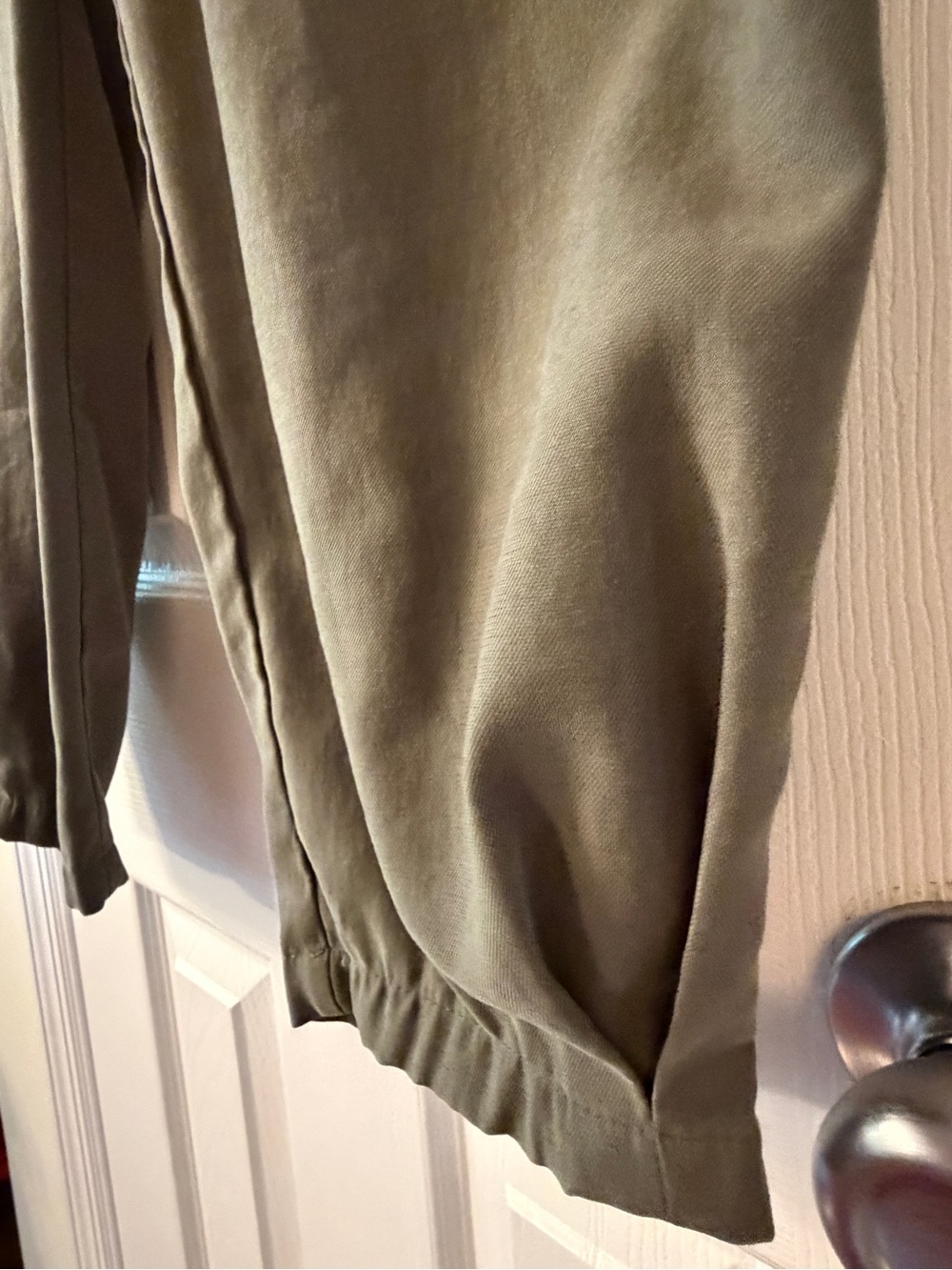 ZARA Olive Green Barrel Leg Jogger Pants | Size Small - Picture 4 of 9